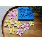 Silicone mold, Flower, style 14, 4 elements, ~ Ø 2.6-4.2 cm, H:0.4 cm