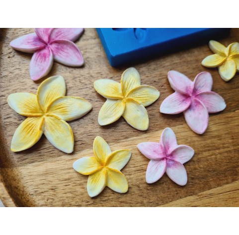 Silicone mold, Flower, style 14, 4 elements, ~ Ø 2.6-4.2 cm, H:0.4 cm
