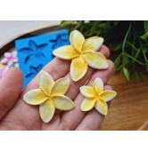 Silicone mold, Flower, style 14, 4 elements, ~ Ø 2.6-4.2 cm, H:0.4 cm