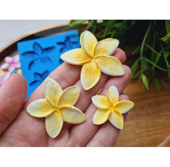 Silicone mold, Flower, style 14, 4 elements, ~ Ø 2.6-4.2 cm, H:0.4 cm
