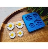 Silicone mold, Daisy, style 3, 4 elements, ~ Ø 2-2.5 cm, H:0.4-0.5 cm