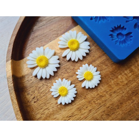 Silicone mold, Daisy, style 3, 4 elements, ~ Ø 2-2.5 cm, H:0.4-0.5 cm