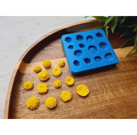 Silicone mold, Flower inflorescence, style 2, 13 elements, ~ Ø 0.8-1.3 cm, H:0.2-0.6 cm