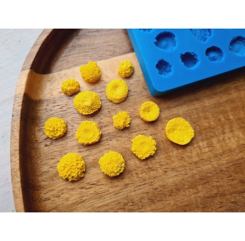 Silicone mold, Flower inflorescence, style 2, 13 elements, ~ Ø 0.8-1.3 cm, H:0.2-0.6 cm