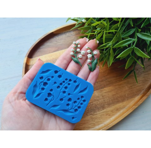 Silicone mold, Lily of the valley, 1:6 scale, style 3, 15 elements, ~ 0.3-3.7 cm, H:0.2-0.7 cm