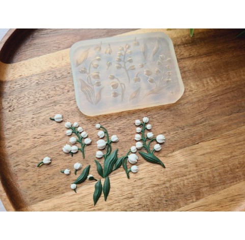 Silicone mold, Lily of the valley, 1:6 scale, style 3, 15 elements, ~ 0.3-3.7 cm, H:0.2-0.7 cm
