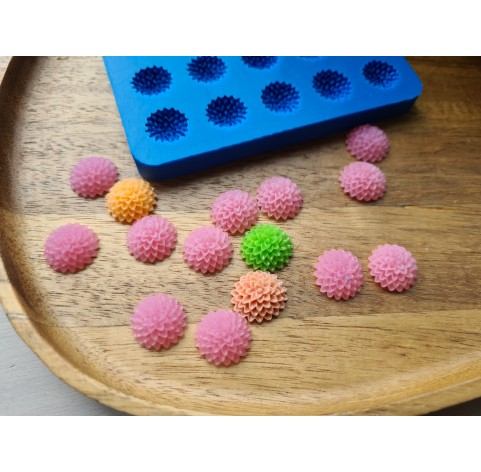 Silicone mold, Flower, style 15, 15 elements, ~ Ø 1.4 cm, H:0.5 cm