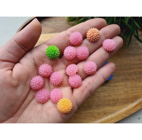 Silicone mold, Flower, style 15, 15 elements, ~ Ø 1.4 cm, H:0.5 cm