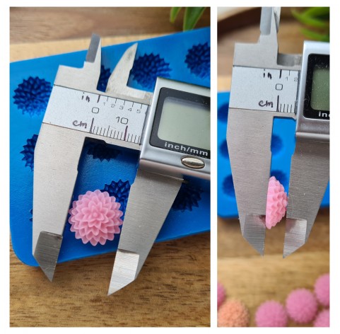 Silicone mold, Flower, style 15, 15 elements, ~ Ø 1.4 cm, H:0.5 cm