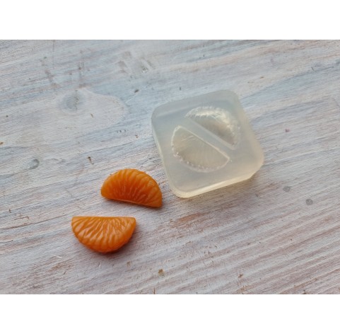 Silicone mold, Mandarin, style 3, slice, 2 elements, ~ 1*1.9 cm, H:0.6 cm