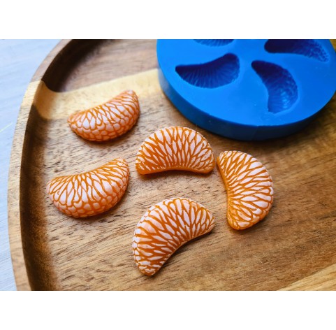 Silicone mold, Mandarin, style 7, slice, 5 elements, ~ 1.6*2.8 cm, H:0.9 cm