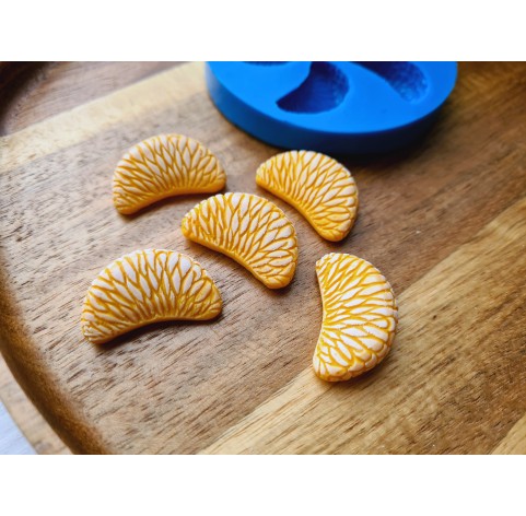 Silicone mold, Mandarin, style 7, slice, 5 elements, ~ 1.6*2.8 cm, H:0.9 cm