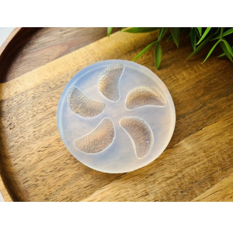Silicone mold, Mandarin, style 7, slice, 5 elements, ~ 1.6*2.8 cm, H:0.9 cm