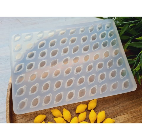 Silicone mold, Lemon, style 1, mini, 70 elements, ~ 0.8-0.9*1.6-1.7 cm, H:0.6-0.8 cm