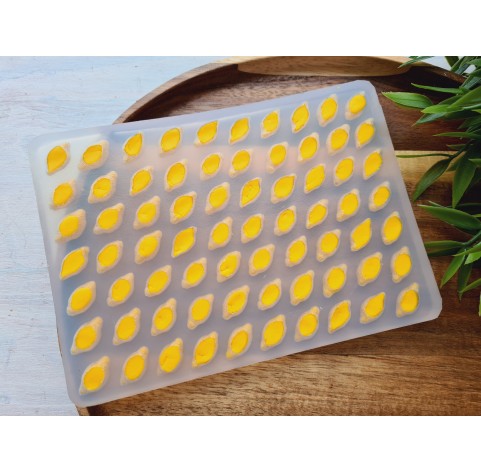 Silicone mold, Lemon, style 1, mini, 70 elements, ~ 0.8-0.9*1.6-1.7 cm, H:0.6-0.8 cm