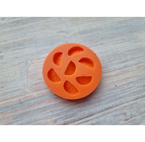 Silicone mold, Lemon, style 2, mini slice, 7 elements, ~ 0.7*1.3 cm, H:0.5 cm