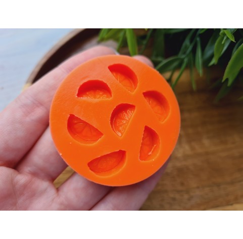 Silicone mold, Lemon, style 2, mini slice, 7 elements, ~ 0.7*1.3 cm, H:0.5 cm