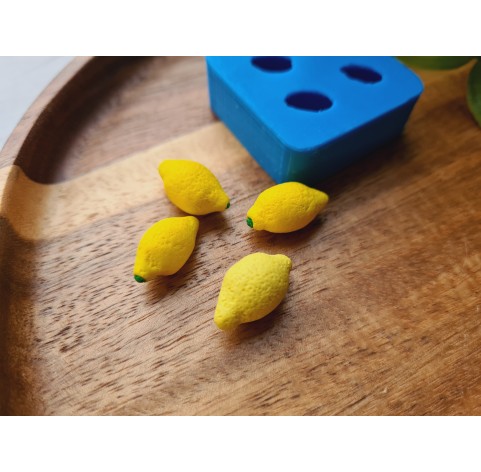 Silicone mold, Lemon, style 1, mini, 4 elements, ~ 0.8-0.9*1.6-1.7 cm, H:0.6-0.8 cm