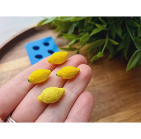 Silicone mold, Lemon, style 1, mini, 4 elements, ~ 0.8-0.9*1.6-1.7 cm, H:0.6-0.8 cm