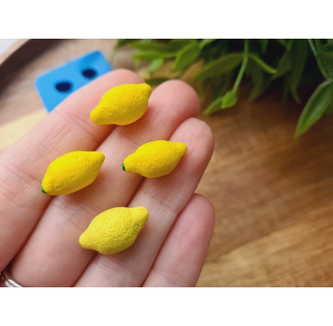 Silicone mold, Lemon, style 1, mini, 4 elements, ~ 0.8-0.9*1.6-1.7 cm, H:0.6-0.8 cm