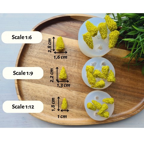 Silicone mold, Bunches of grapes, medium, 7 elements, ~ Ø 1.3 cm, H:2.2 cm