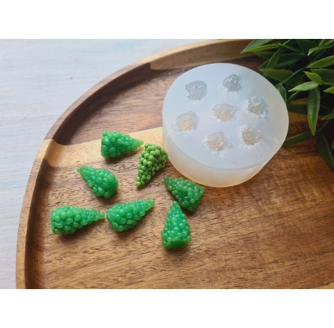 Silicone mold, Bunches of grapes, medium, 7 elements, ~ Ø 1.3 cm, H:2.2 cm