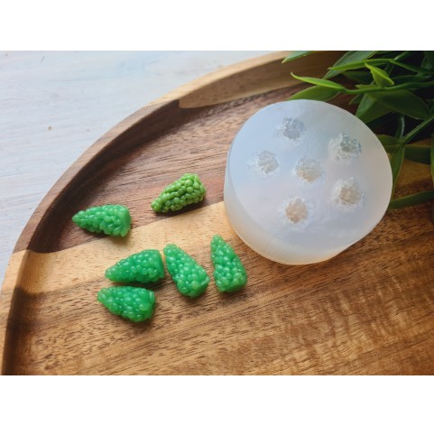 Silicone mold, Bunches of grapes, small, 6 elements, ~ Ø 1 cm, H:1.9 cm