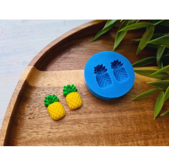 Silicone mold, Pineapple, style 2, mini, 2 elements, ~ 1*1.8 cm, H:0.5 cm