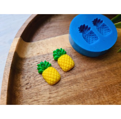 Silicone mold, Pineapple, style 2, mini, 2 elements, ~ 1*1.8 cm, H:0.5 cm