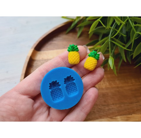 Silicone mold, Pineapple, style 2, mini, 2 elements, ~ 1*1.8 cm, H:0.5 cm