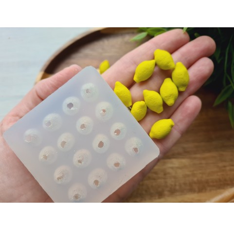 Silicone mold, Lemon, style 3, mini, 16 elements, ~ 1 cm, H:1.7 cm