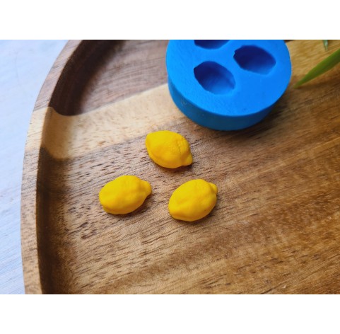 Silicone mold, Lemon, style 4, mini, 3 elements, ~ 1*1.3 cm, H:0.6 cm