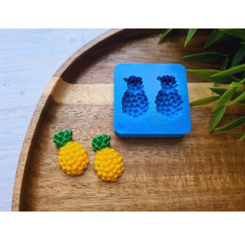 Silicone mold, Pineapple, style 1, mini, 2 elements, ~ 1.5*2.5 cm, H:0.7 cm