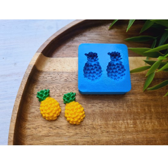 Silicone mold, Pineapple, style 1, mini, 2 elements, ~ 1.5*2.5 cm, H:0.7 cm