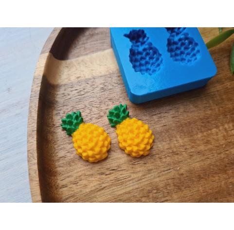 Silicone mold, Pineapple, style 1, mini, 2 elements, ~ 1.5*2.5 cm, H:0.7 cm