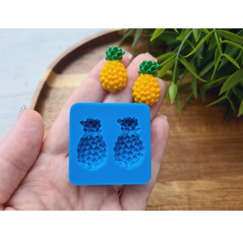 Silicone mold, Pineapple, style 1, mini, 2 elements, ~ 1.5*2.5 cm, H:0.7 cm