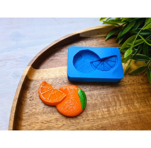 Silicone mold, Orange with orange slice, ~ 3.1*5.1 cm, H:0.8 cm