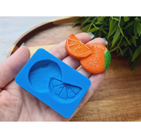 Silicone mold, Orange with orange slice, ~ 3.1*5.1 cm, H:0.8 cm