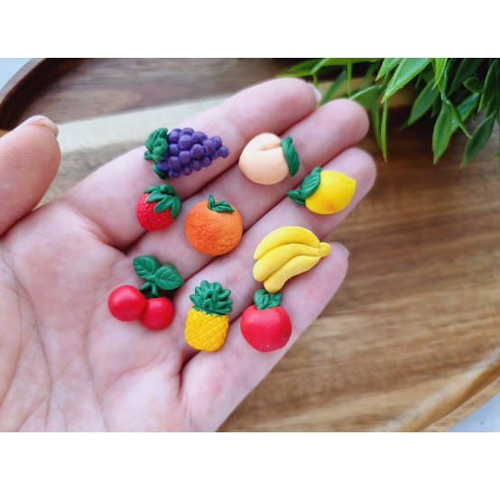 Silicone mold, Fruit set, mini, 9 elements, ~ 1-2.3 cm, H:0.6-0.8 cm