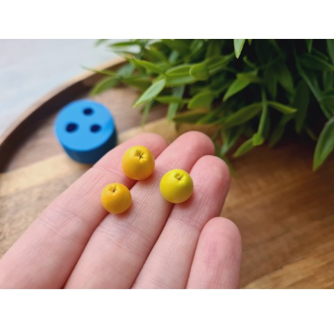 Silicone mold, Apple, style 4, mini, 3 elements, ~ Ø 0.8-0.9 cm, H:0.8-1 cm