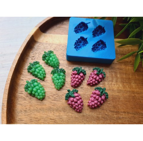 Silicone mold, Bunches of grapes, style 1, 4 elements, ~ 1.4*2.3 cm, H:0.7 cm