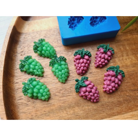 Silicone mold, Bunches of grapes, style 1, 4 elements, ~ 1.4*2.3 cm, H:0.7 cm