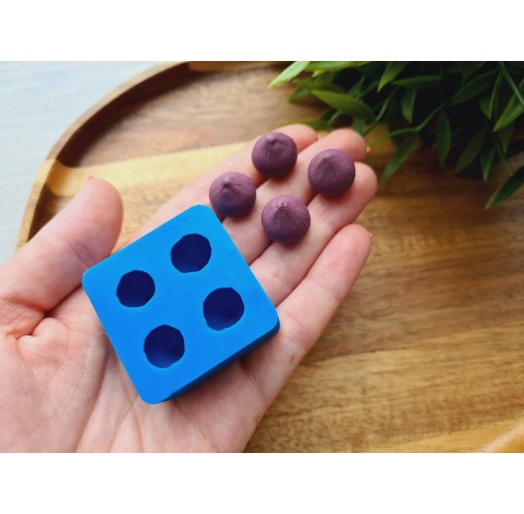 Silicone mold, Fig, style 1, 4 elements, ~ Ø  1.4 cm, H:1.3 cm