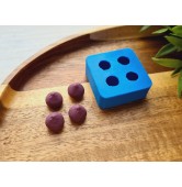 Silicone mold, Fig, style 2, 4 elements, ~ Ø  1 cm, H:1 cm