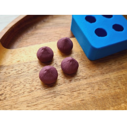 Silicone mold, Fig, style 2, 4 elements, ~ Ø  1 cm, H:1 cm