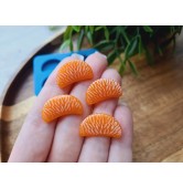 Silicone mold, Mandarin, 1:6 scale, style 13, slice, 4 elements, ~ 1.2*2 cm, H:0.4 cm