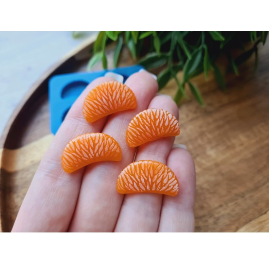 Silicone mold, Mandarin, 1:6 scale, style 13, slice, 4 elements, ~ 1.2*2 cm, H:0.4 cm