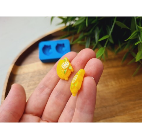 Silicone mold, Lemon, style 5, 2 elements, ~ 1.5*2 cm, H:0.5 cm
