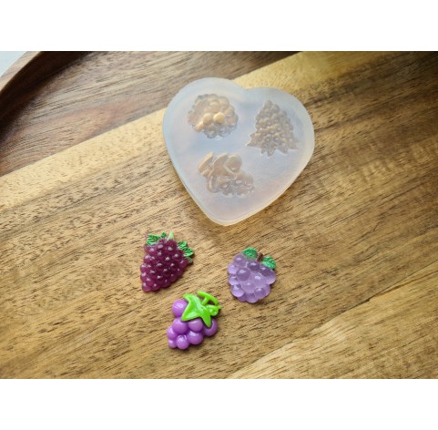 Silicone mold, Bunches of grapes, style 2, 3 elements, ~ 1.6*2.2 cm, H:0.5-0.7 cm