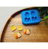 Silicone mold, Fruit set, style 2, 4 elements, ~ 1.5*1.8 cm, H:0.5 cm